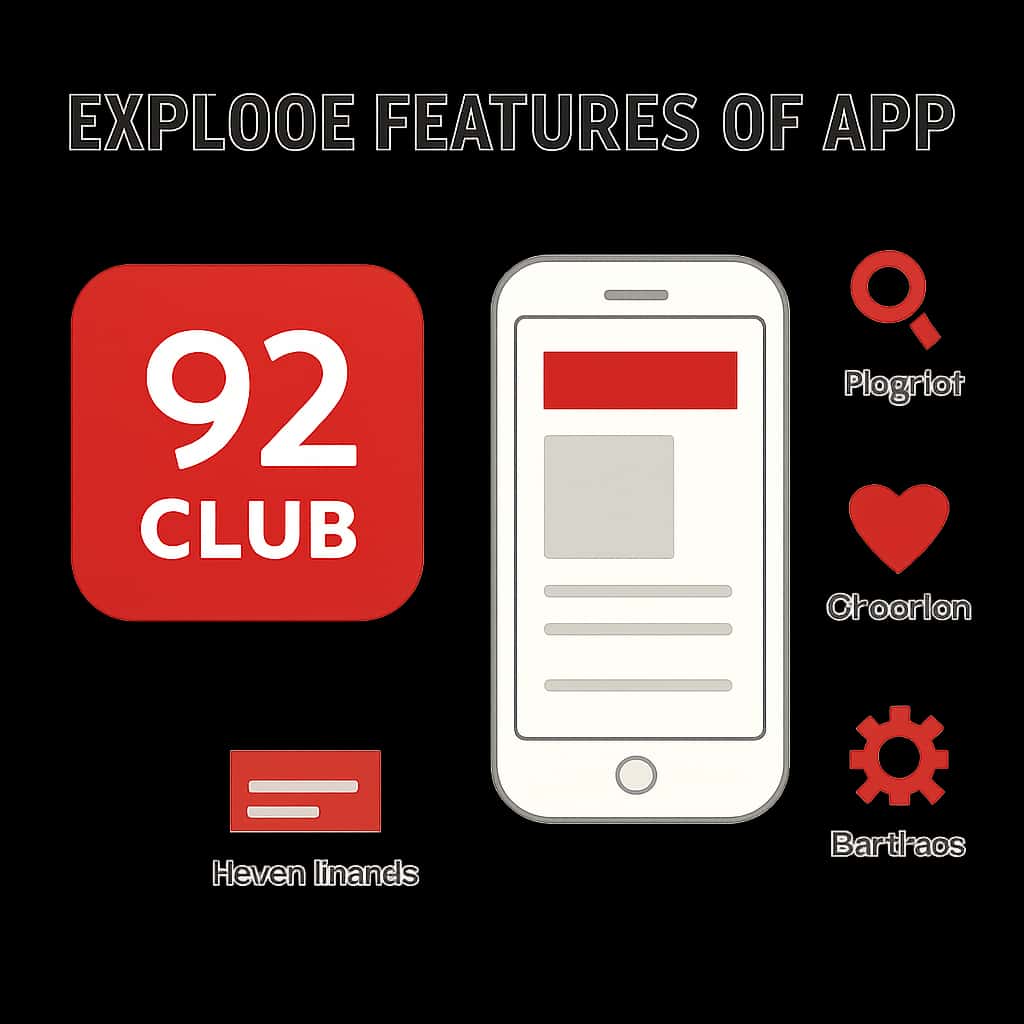 Illustration explaining the features of the 92 Club app.
