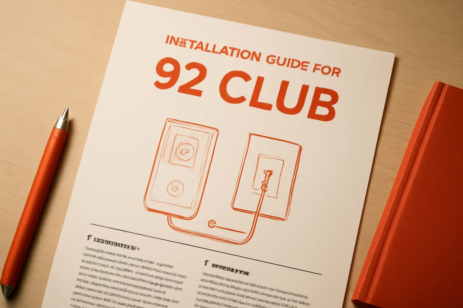 Informational scene depicting the Installation Guide for 92 Club with prominent title.