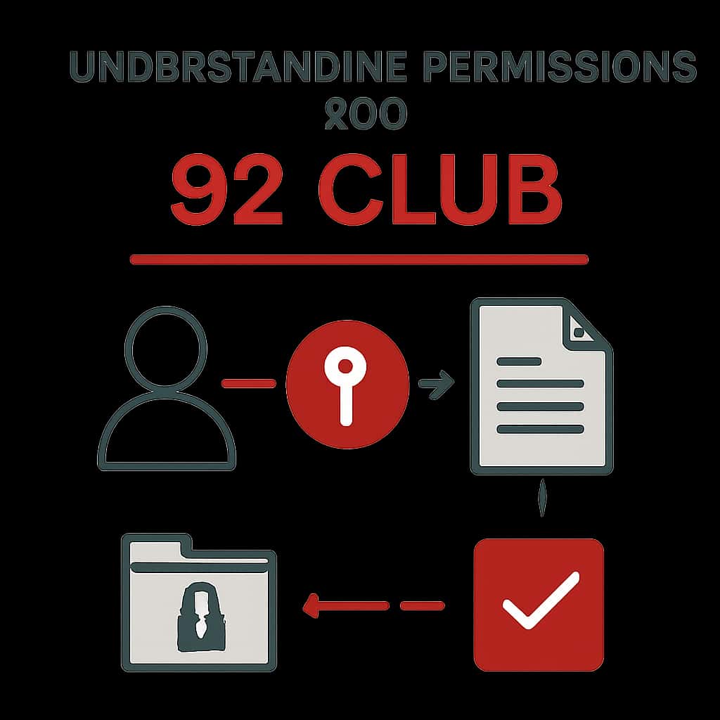 An educational diagram about app permissions for 92 Club.