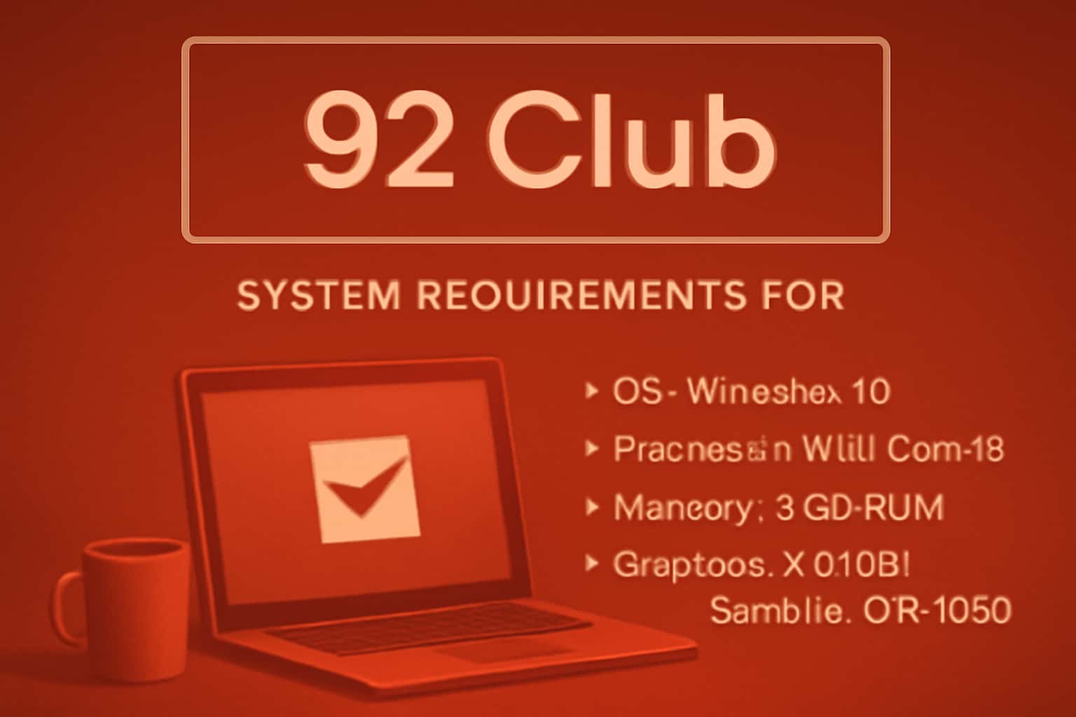 Informational graphic about the system requirements for 92 Club.