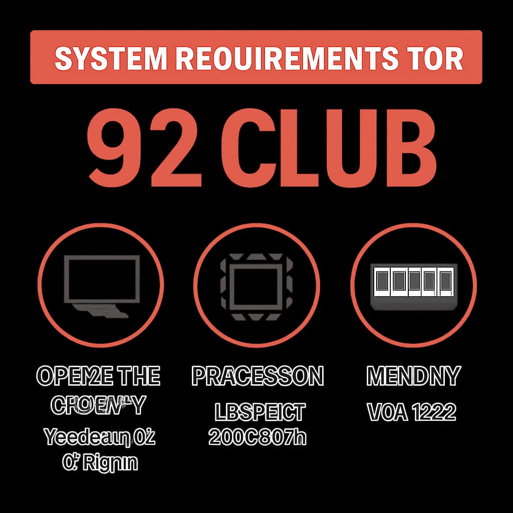 Diagram illustrating the system requirements for the 92 Club app.