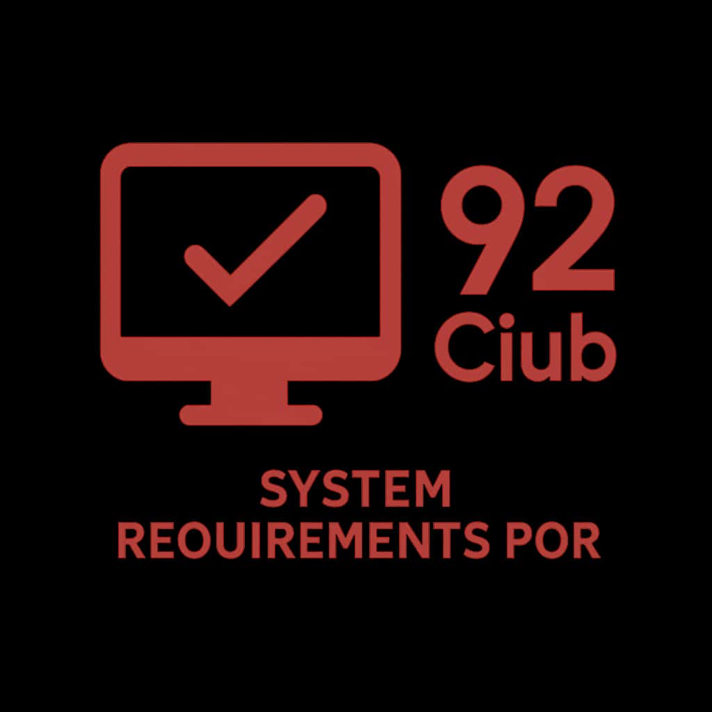 Badge representing system requirements for 92 Club.