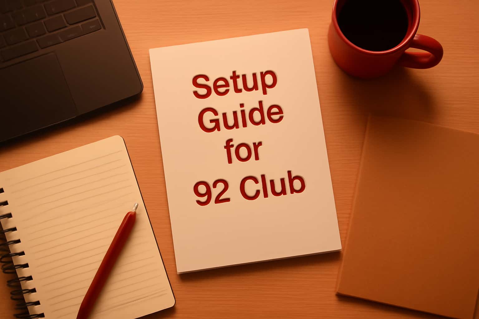 Visual representation of the setup guide for the 92 Club app.