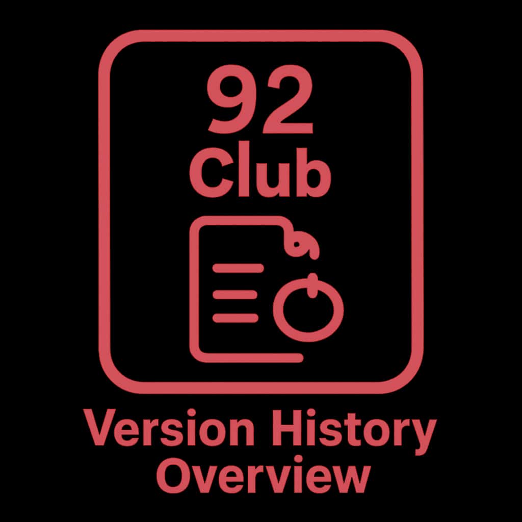 Icon representing 92 Club Version History Overview.
