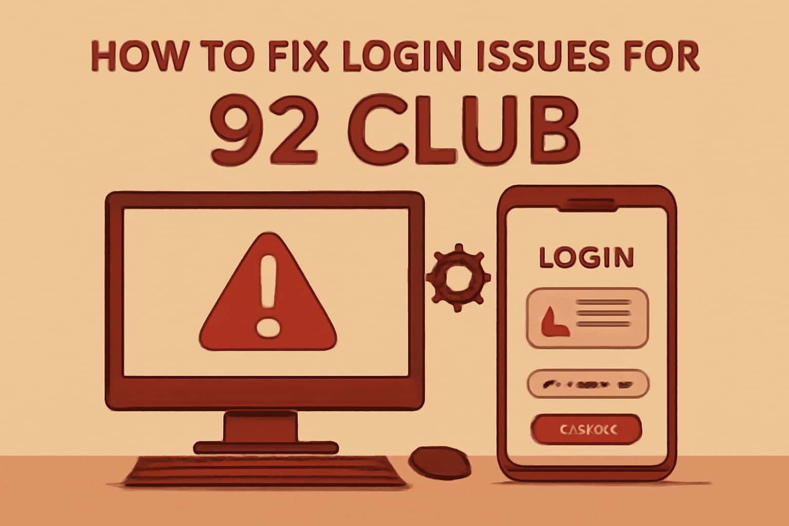 Informational graphic on fixing login issues for 92 Club.