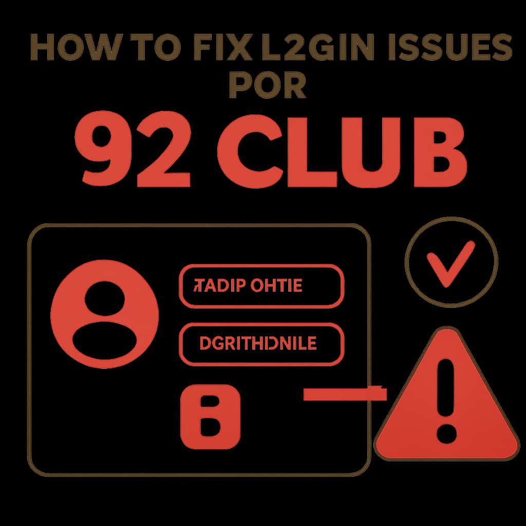 Illustration detailing troubleshooting methods for 92 Club login.
