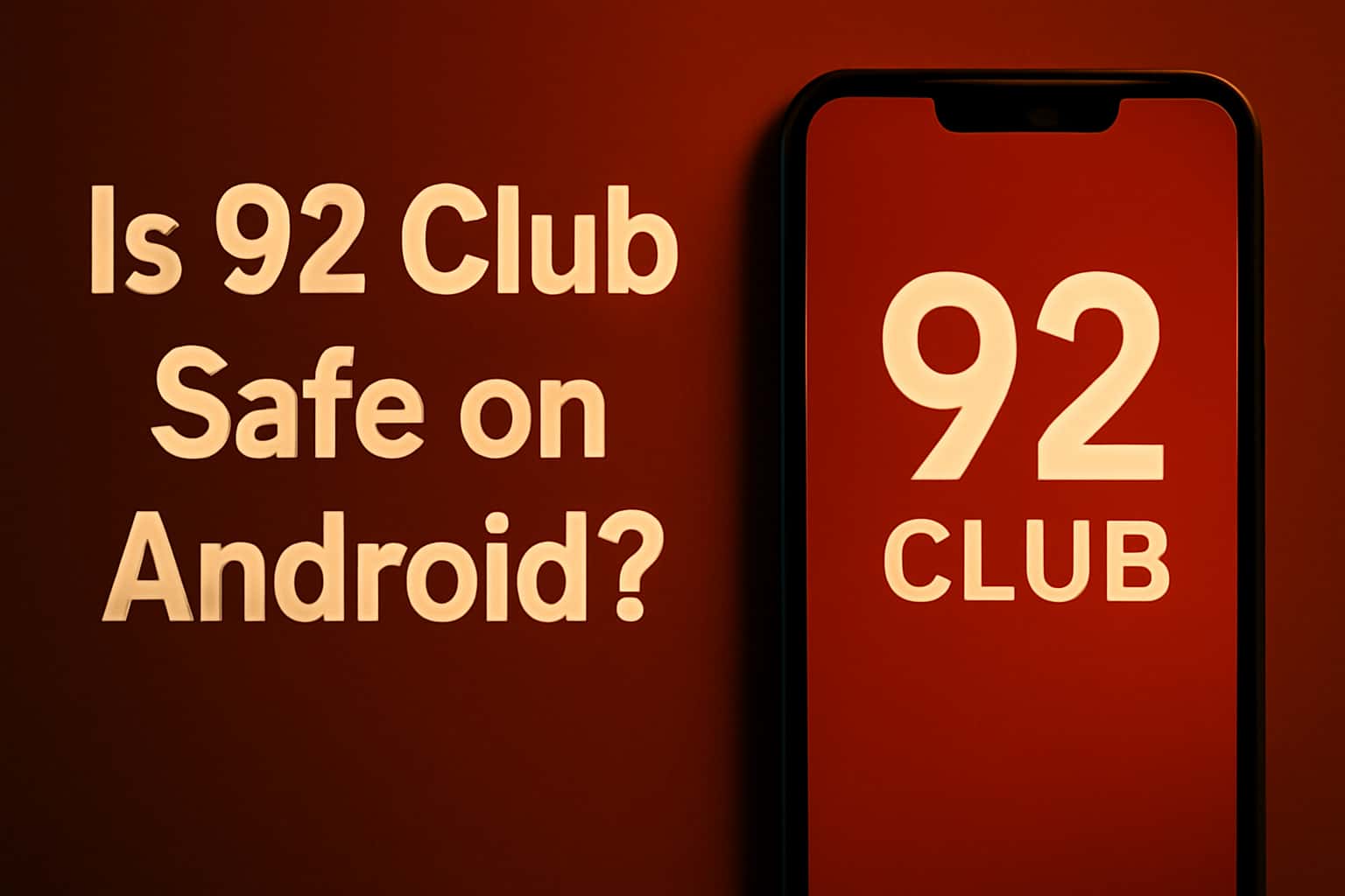 Informational scene about the safety of 92 Club on Android devices.
