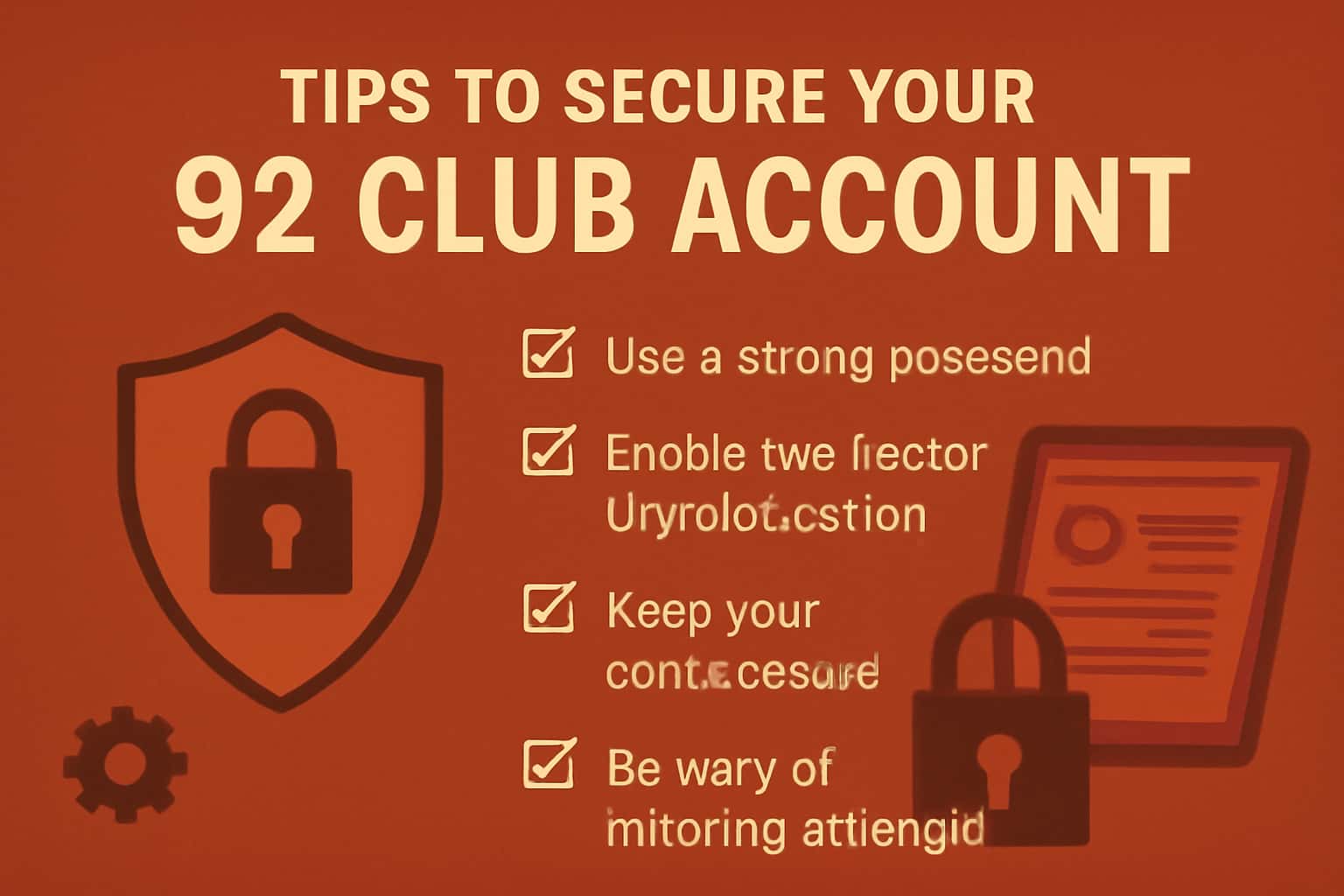 A neutral scene illustrating account security tips for 92 Club.